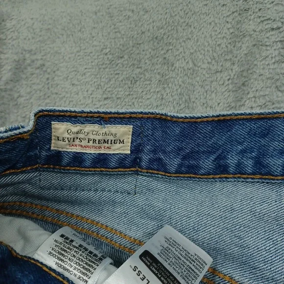 Levis 501 Jeans Womens 29 Blue Denim Premium Button Fly Straight Casual Distress - Picture 3 of 10